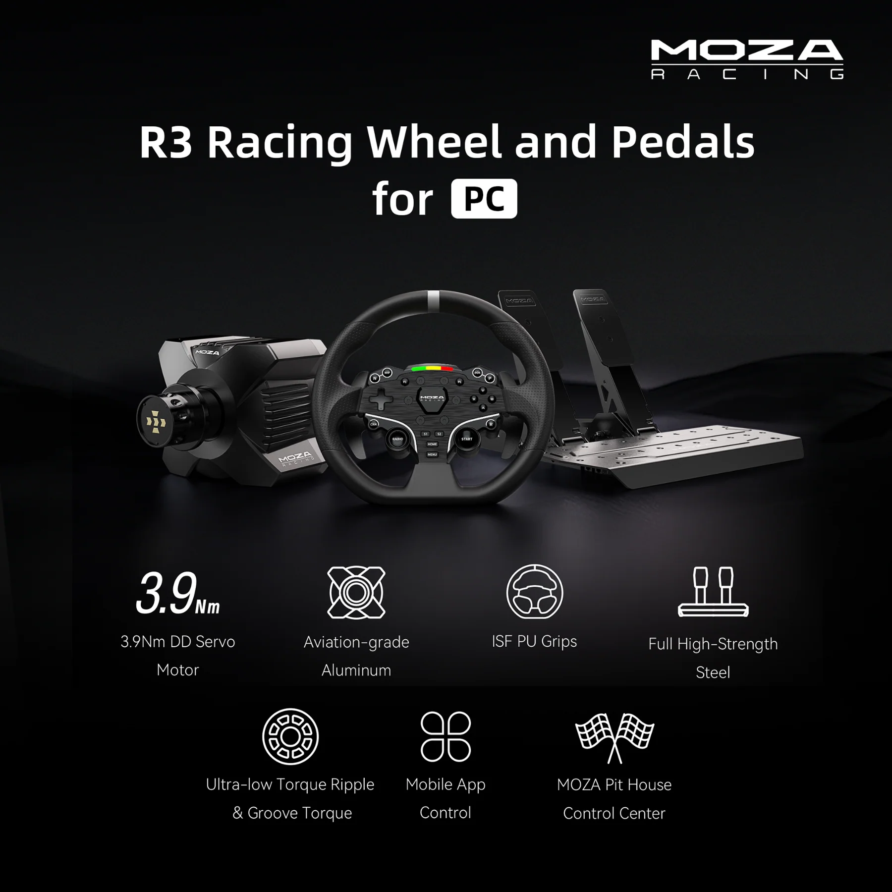 MOZA R3 PC Wheel Stand Bundle - Image 2